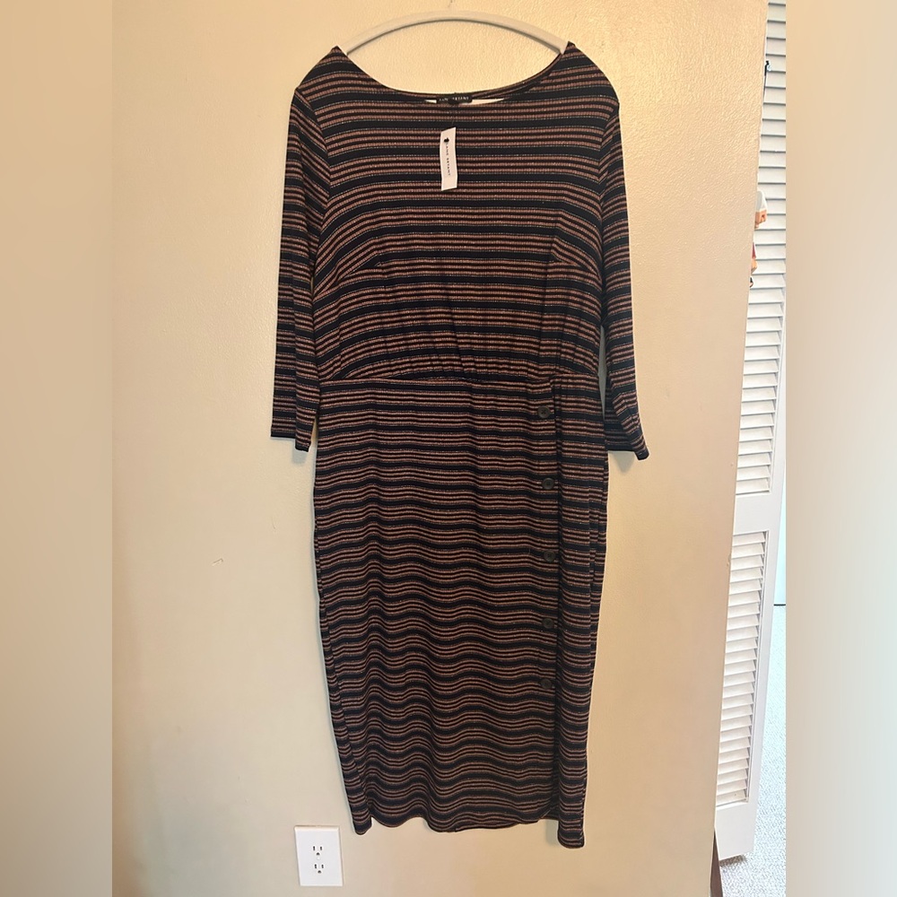 Lane Bryant Navy‎ Dress with Stripes Size 14/16